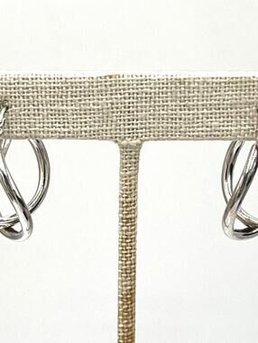 Vintage Dyadema Double Hoop Twisted Sterling Silver Italy